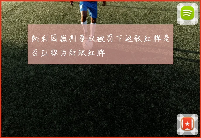 凯利因裁判争议被罚下这张红牌是否应称为财政红牌
