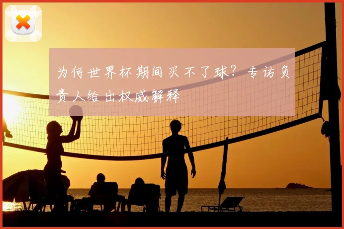 为何世界杯期间买不了球?专访负责人给出权威解释